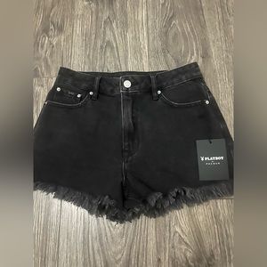 Playboy by Pacsun Bunny Love High Waisted Denim Festival Shorts